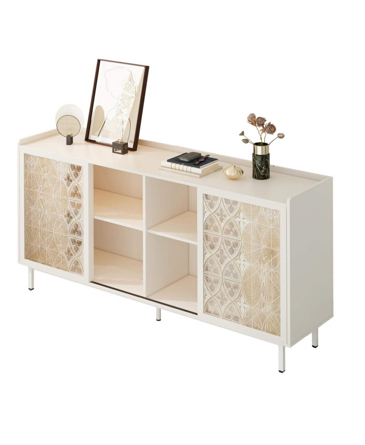 Streamdale Furniture Sicotas Mid Century Sideboard Storage Cabinet