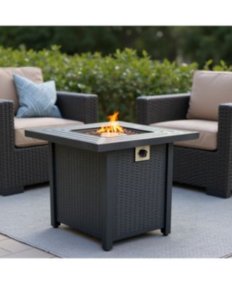 28-inch Iron Square Propane Fire Pit Table