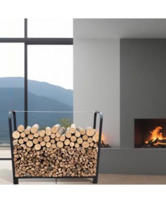 4ft Heavy Duty Firewood Rack - Matte Black