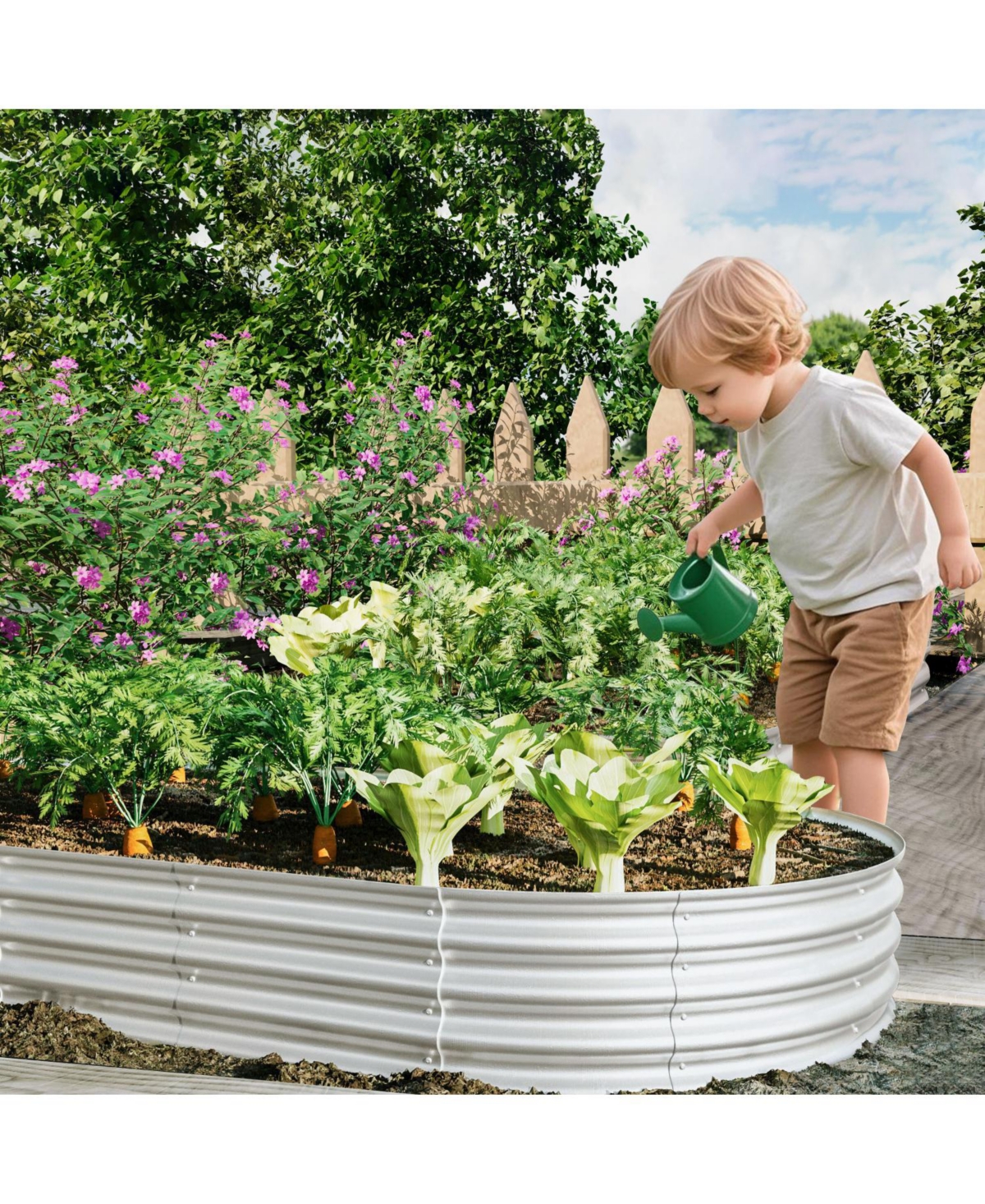Streamdale Furniture 8x4x1ft Galvanized Raised Garden Bed Kit