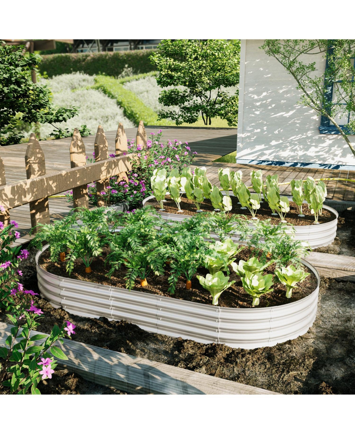 Streamdale Furniture 8x4x1ft Galvanized Raised Garden Bed Kit