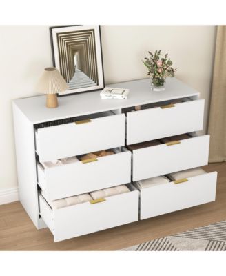 Simply Modern 6-Drawer Dresser - White