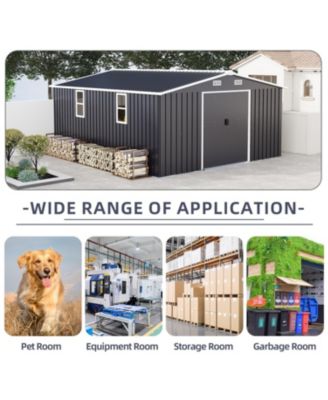 Streamdale Campcraft 10x12ft Steel Storage Shed w/ Windows - 2 Colors