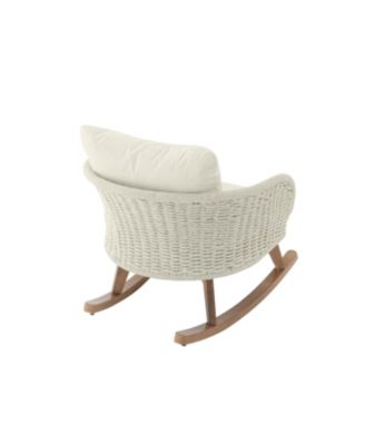 Streamdale Beige Wicker Rocking Chair with Cushions - Indoor/Outdoor