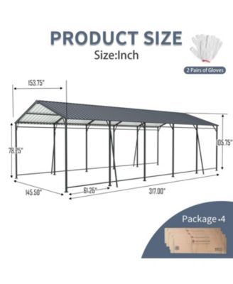 Streamdale Heavy Duty 13x26.5 FT Steel Carport Garage