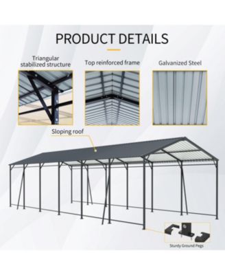 Streamdale 12x32 FT Heavy Duty Galvanized Steel Carport Garage