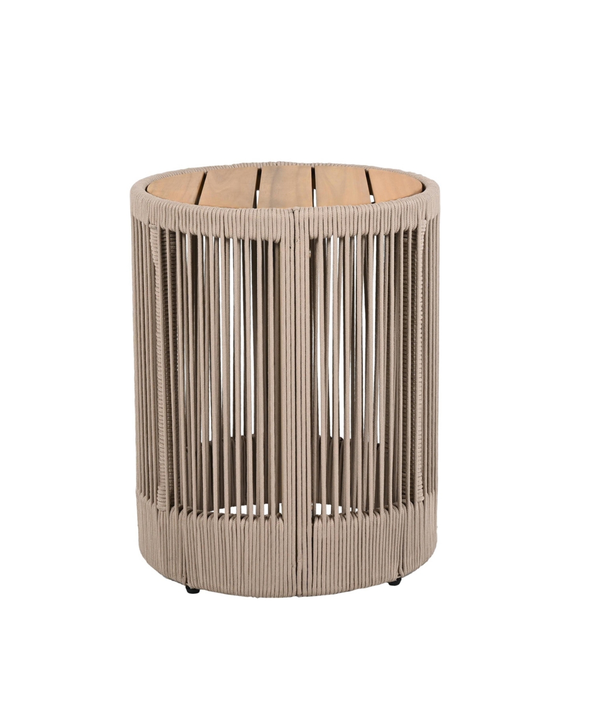Streamdale Furniture Rustic Industrial Coffee & Side Table Set - Rope Beige