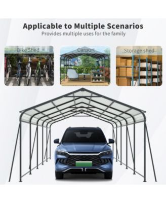 13x26.5 FT Heavy Duty Galvanized Steel Carport Canopy Garage