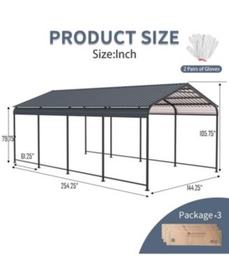 12x21 FT Heavy Duty Galvanized Steel Carport