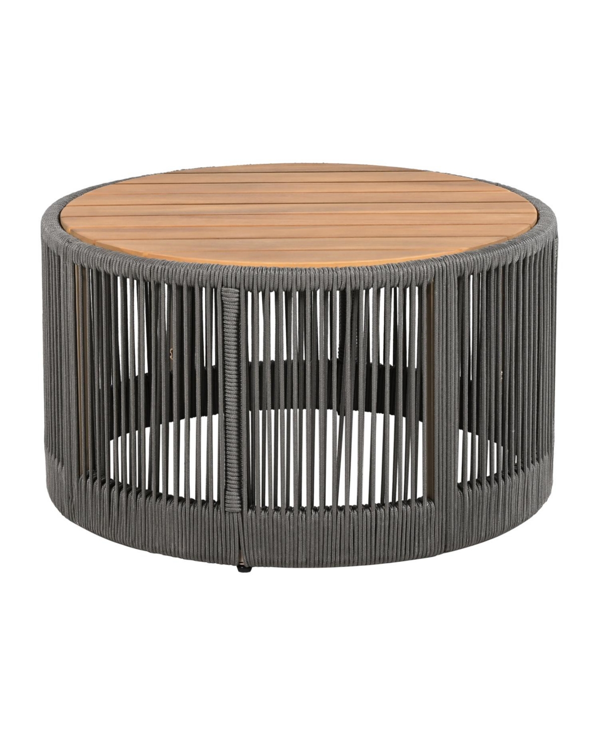 Streamdale Rattan Rope & Acacia Wood Coffee Table - Outdoor Patio Balcony