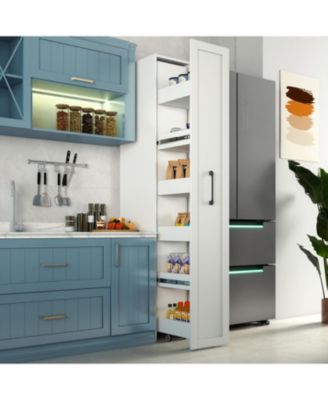 Slim Rolling Storage Cart with Spice Rack