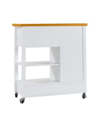 + 1 Pc + Wood + Rolling Storage Cabinet + Kitchen Island Cart