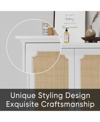 Rattan Door Sideboard Buffet Storage Cabinet