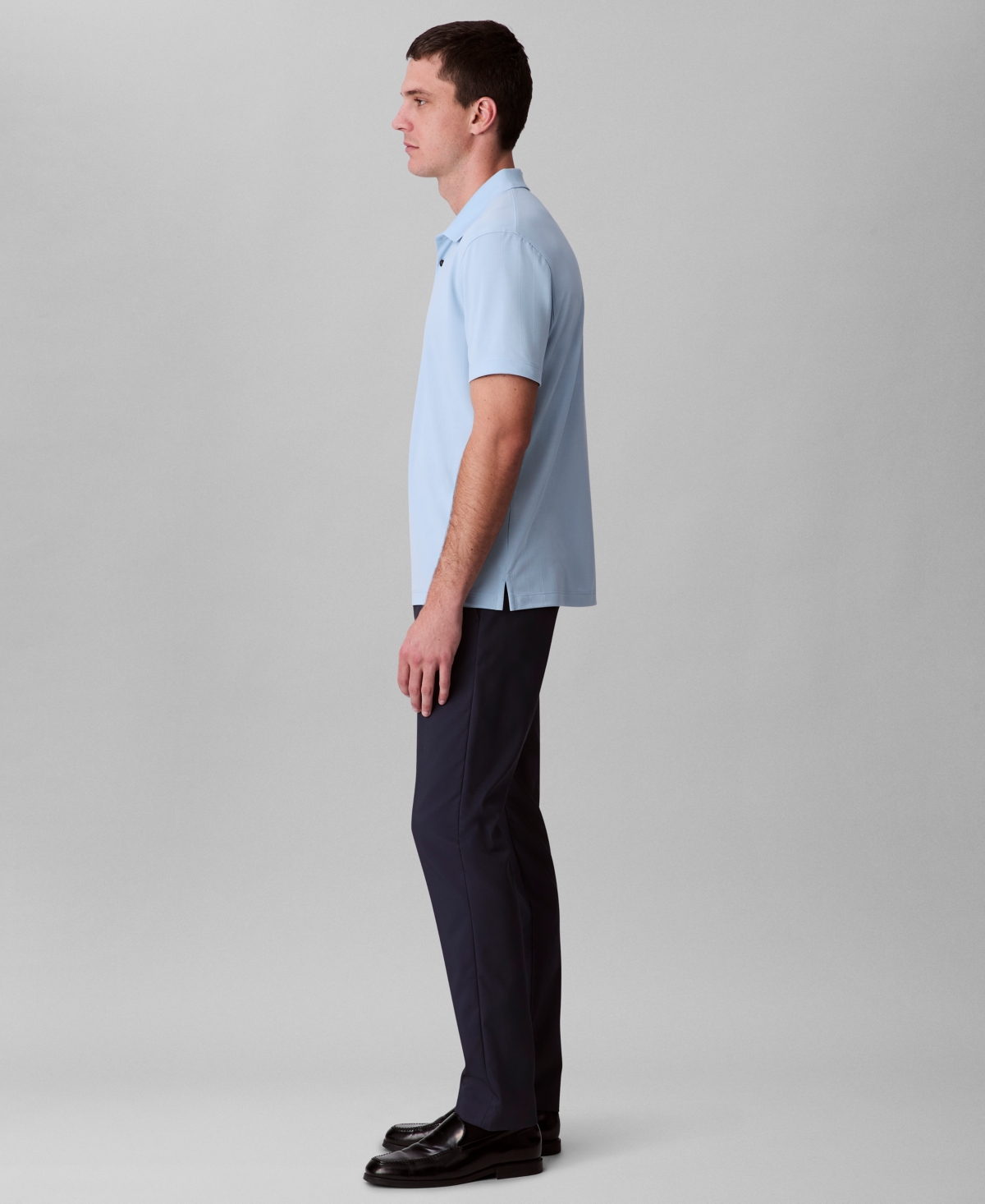 Calvin Klein Men's Regular-fit Smooth Cotton Monogram Logo Polo Shirt In Blue