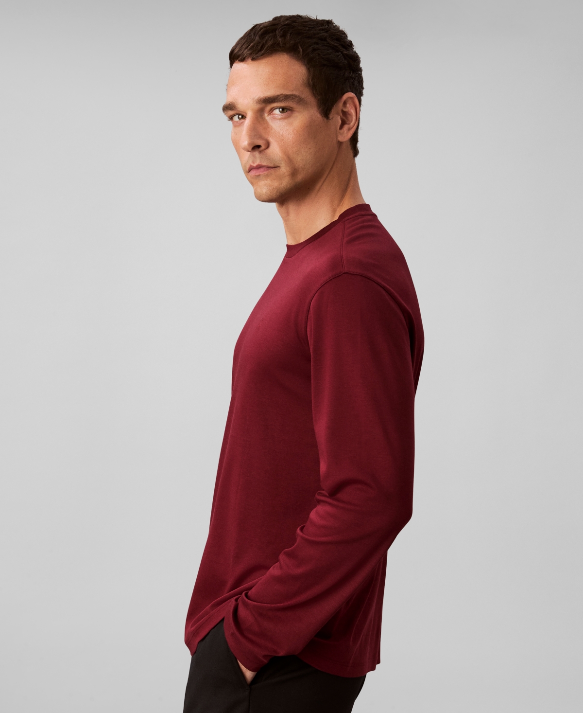 Calvin Klein Men's Crewneck Long Sleeve T-shirt In Red