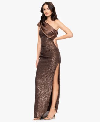 Petite One Shoulder Sequin Detail Dress