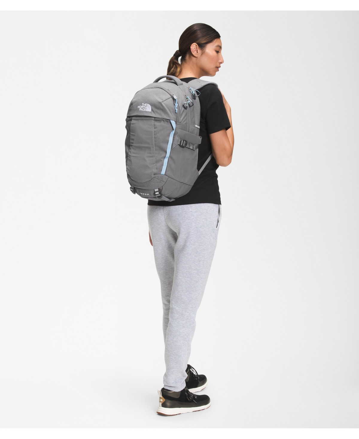 The North Face Women's Recon Backpack, Zinc Grydrk Hthr/Pwdr Blu
