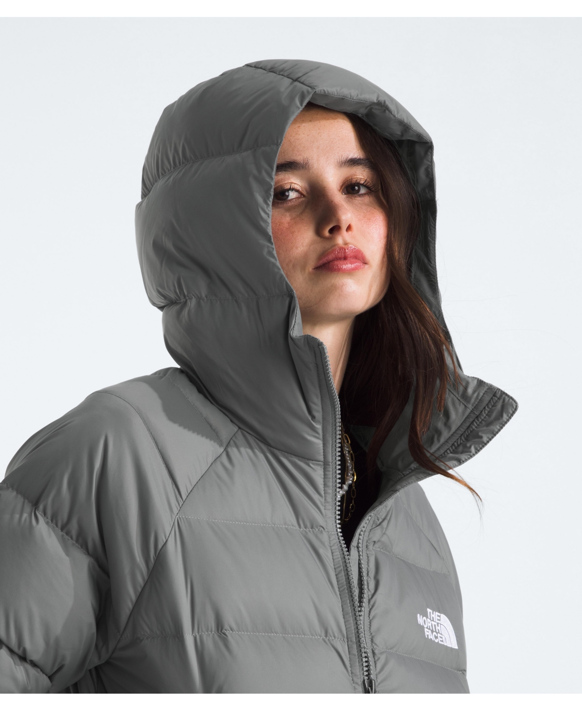 The North Face Women's Hydrenalite Hooded Down Jacket In Gray