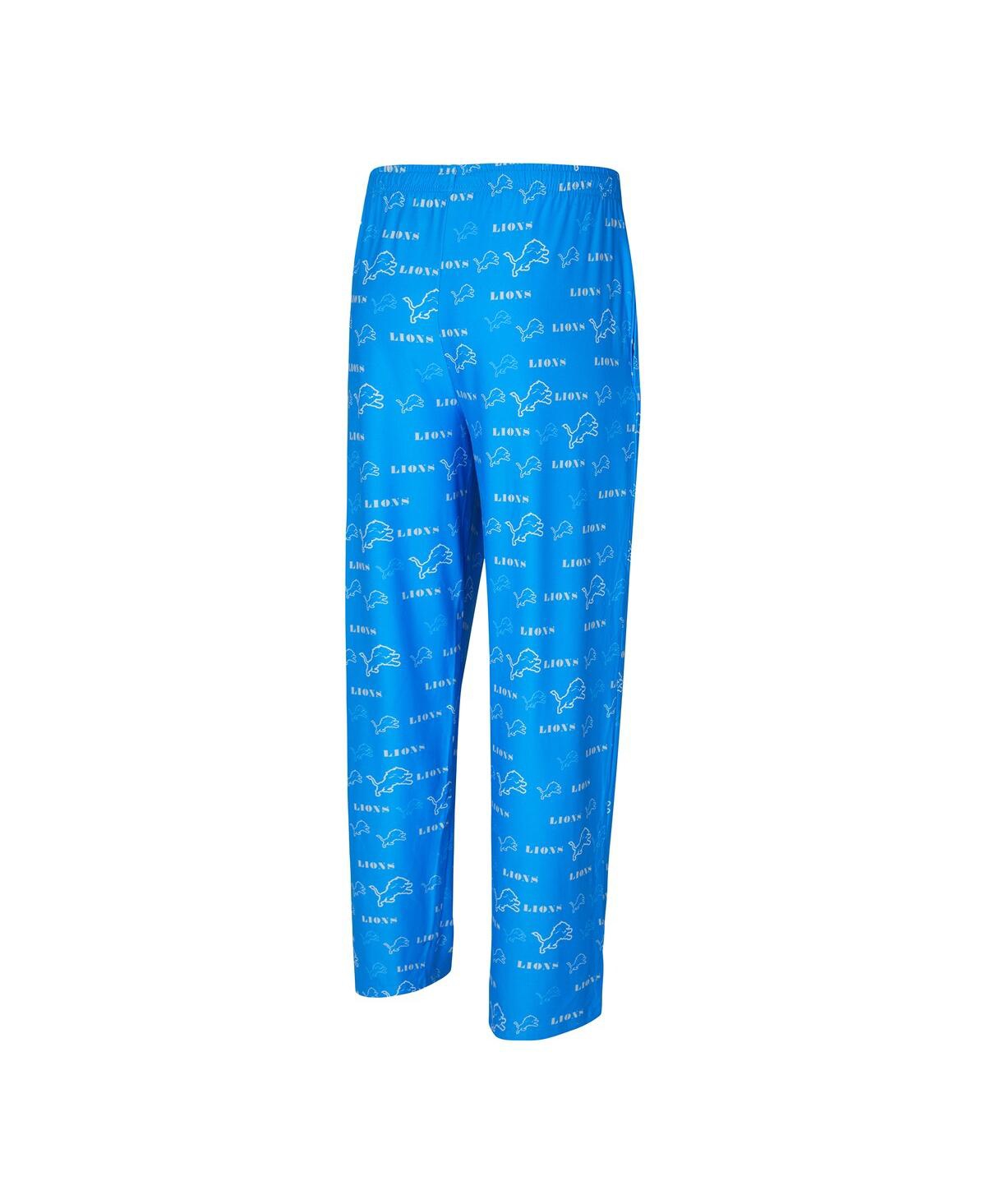 Concepts Sport Men's Blue Detroit Lions Mosaic All Over Print Pants In Blue