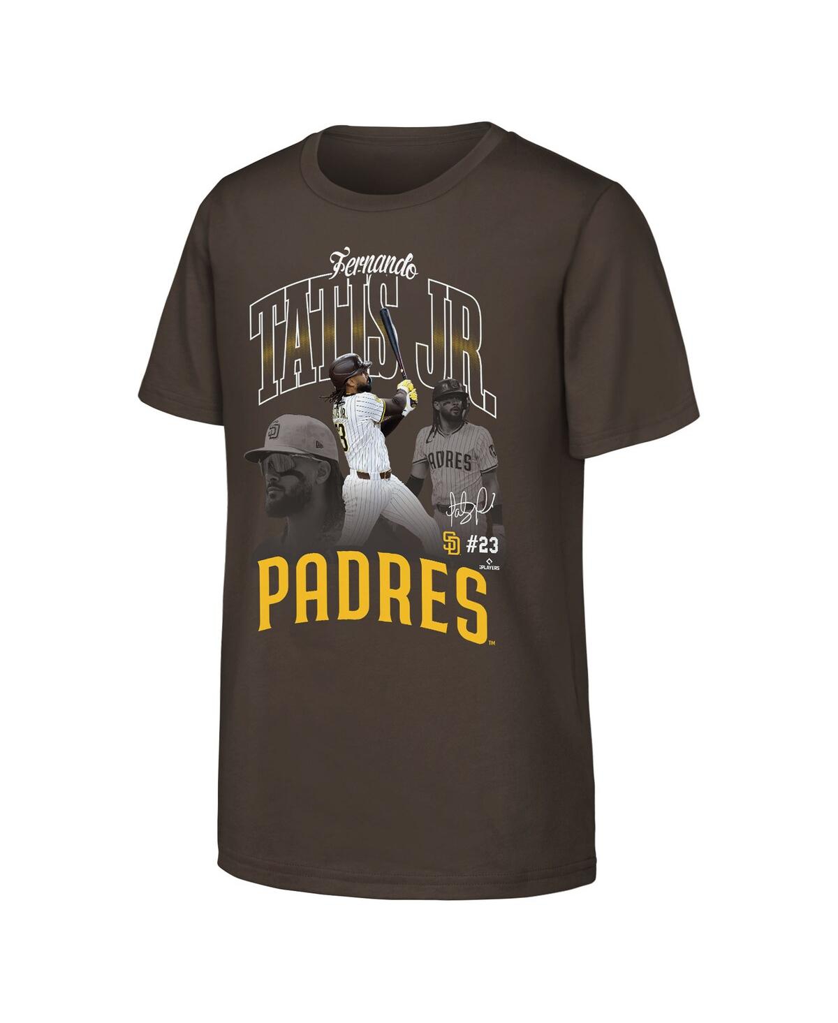 Outerstuff Big Boys and Girls Fernando Tatis Jr. Brown San Diego Padres Triple Player Graphic T-Shirt