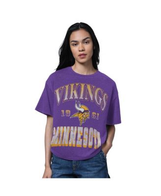 Starter - Women's Heather Purple Minnesota Vikings Oversized Hall of Fame T-shirt