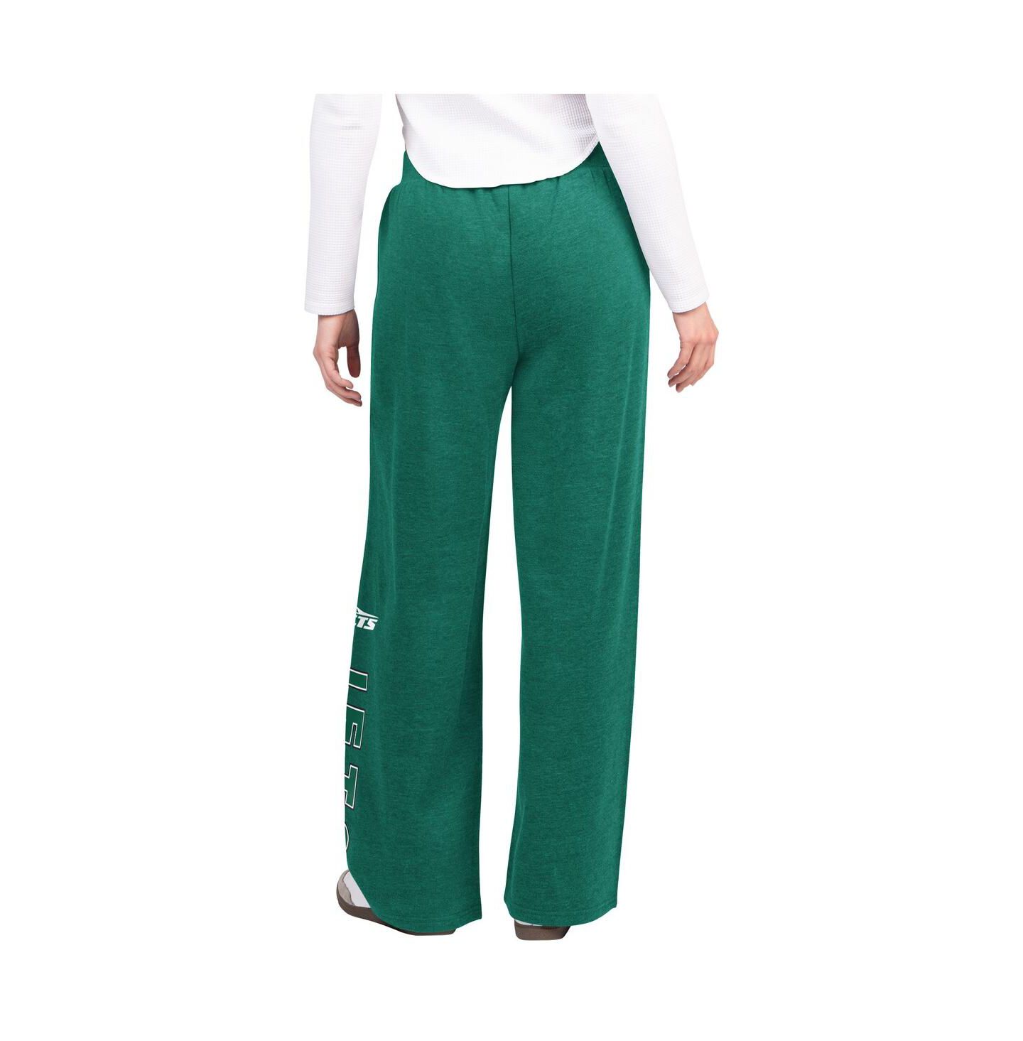 Женские брюки G-III 4Her by Carl Banks Green New York Jets Field Wide Leg Sweatpants — фото 2