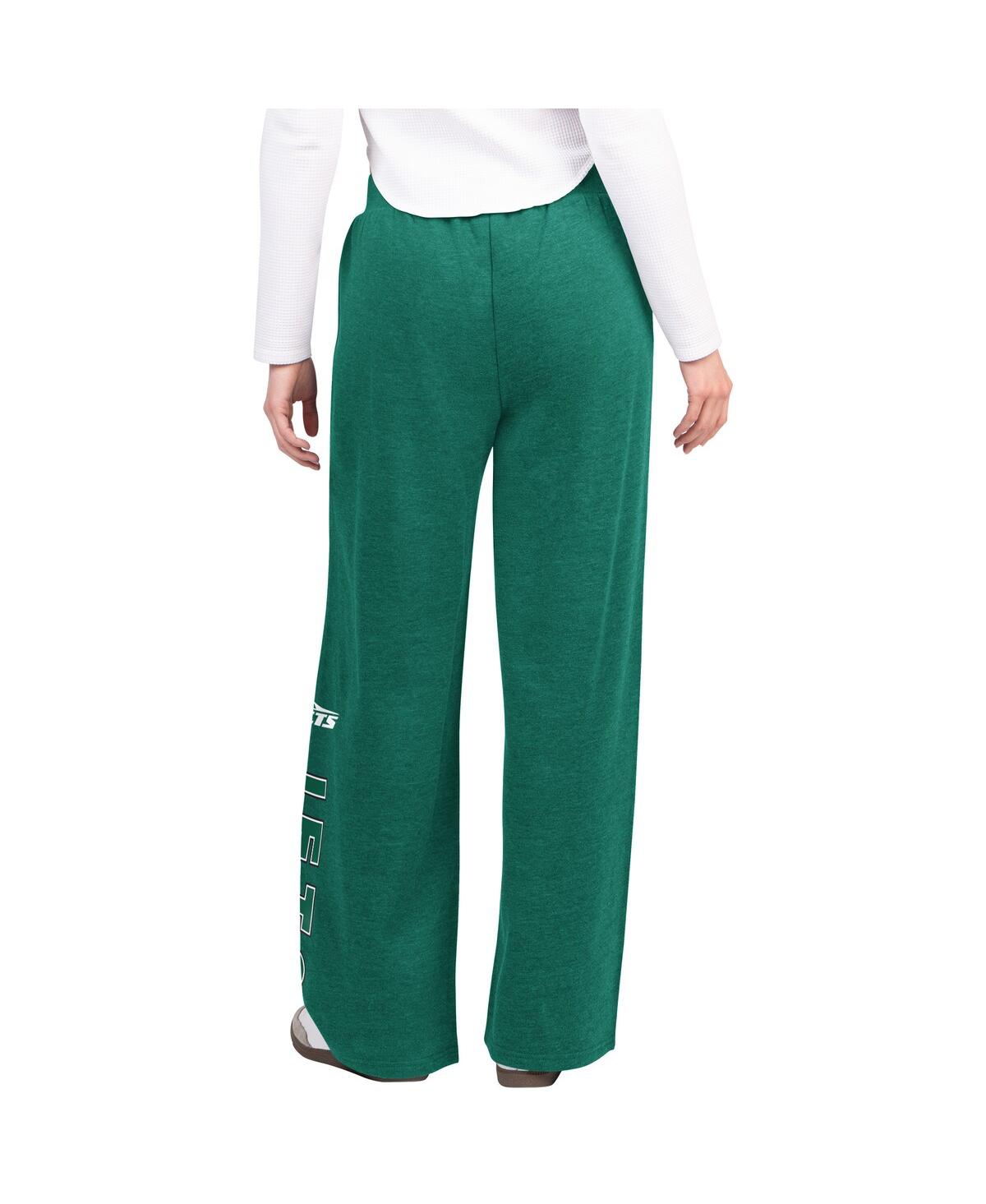 G-iii 4her By Carl Banks Women's Green New York Jets Field Wide Leg Sweatpants In Green