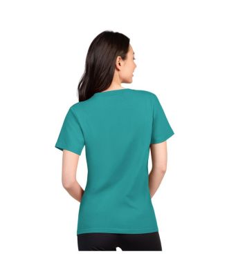 Women's Aqua Miami Dolphins Super-Slim Lightweight Winning Crew T-Shirt