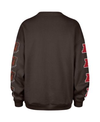 Women's Brown Cleveland Browns Go Big Oversized Pullover Sweatshirt
