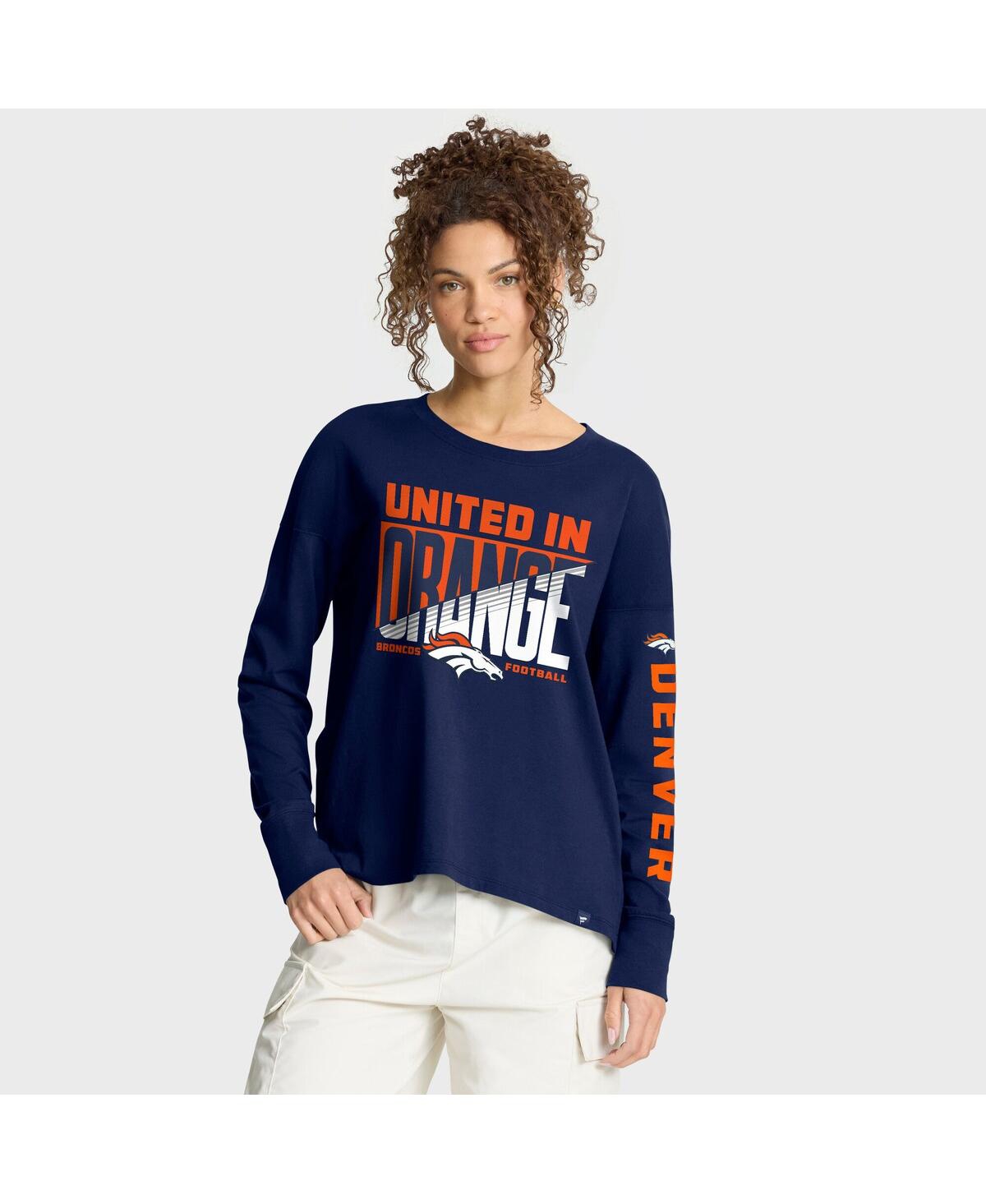 Fanatics Women's Navy Denver Broncos Hometown Legacy Long Sleeve T-shirt In Blue
