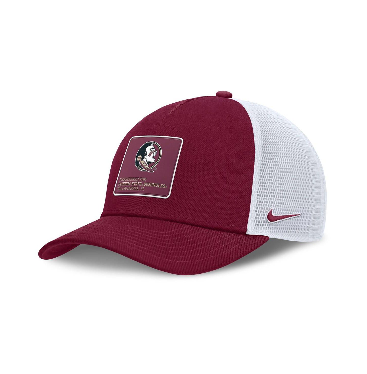 Мужская кепка Nike Garnet/White Florida State Seminoles 2025 On-Field Rise Engineered Trucker Adjustable Hat — фото 1