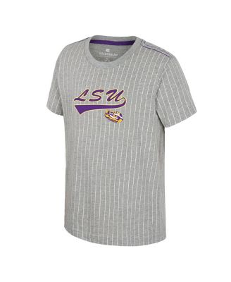 Big Boys and Girls&nbsp;Heather Gray LSU Tigers Airball Baseball T-Shirt