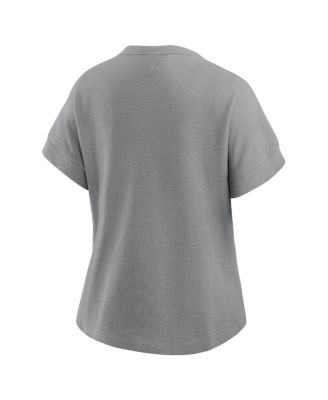 Women's Heather Gray Cincinnati Bengals Oversized Hometown Premium Henley Shirt