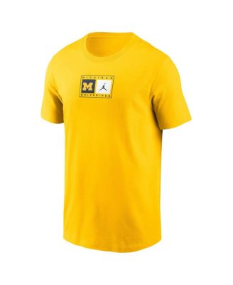 Men's Maize Michigan Wolverines Campus Logo Swoosh T-Shirt
