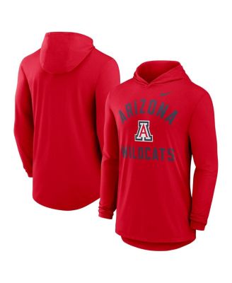 Nike - Men's Red Arizona Wildcats Classic Arch Tri-Blend Long Sleeve Hoodie T-shirt