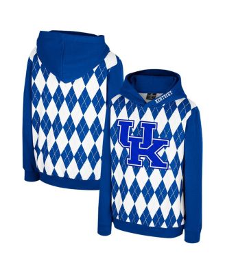 Colosseum - Big Boys and Girls Royal Kentucky Wildcats Argyle The Dealio Pullover Hoodie