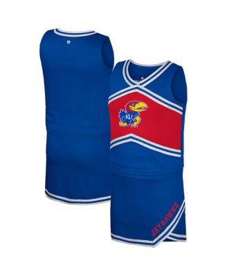 Colosseum - Big Girls 2-Piece Royal Kansas Jayhawks Cheerleader Top and Skirt Set