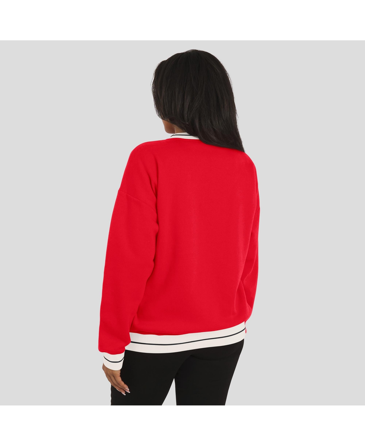 Wear By Erin Andrews Women's Red Wisconsin Badgers Seal Sweatshirt In Red