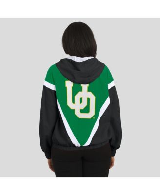 Women's Green/Black Oregon Ducks Color Block Full-Zip Windbreaker Jacket