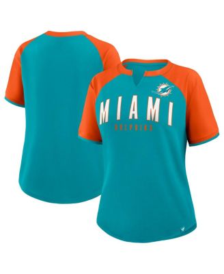 Women's Aqua/Orange Miami Dolphins Height Advantage T-Shirt