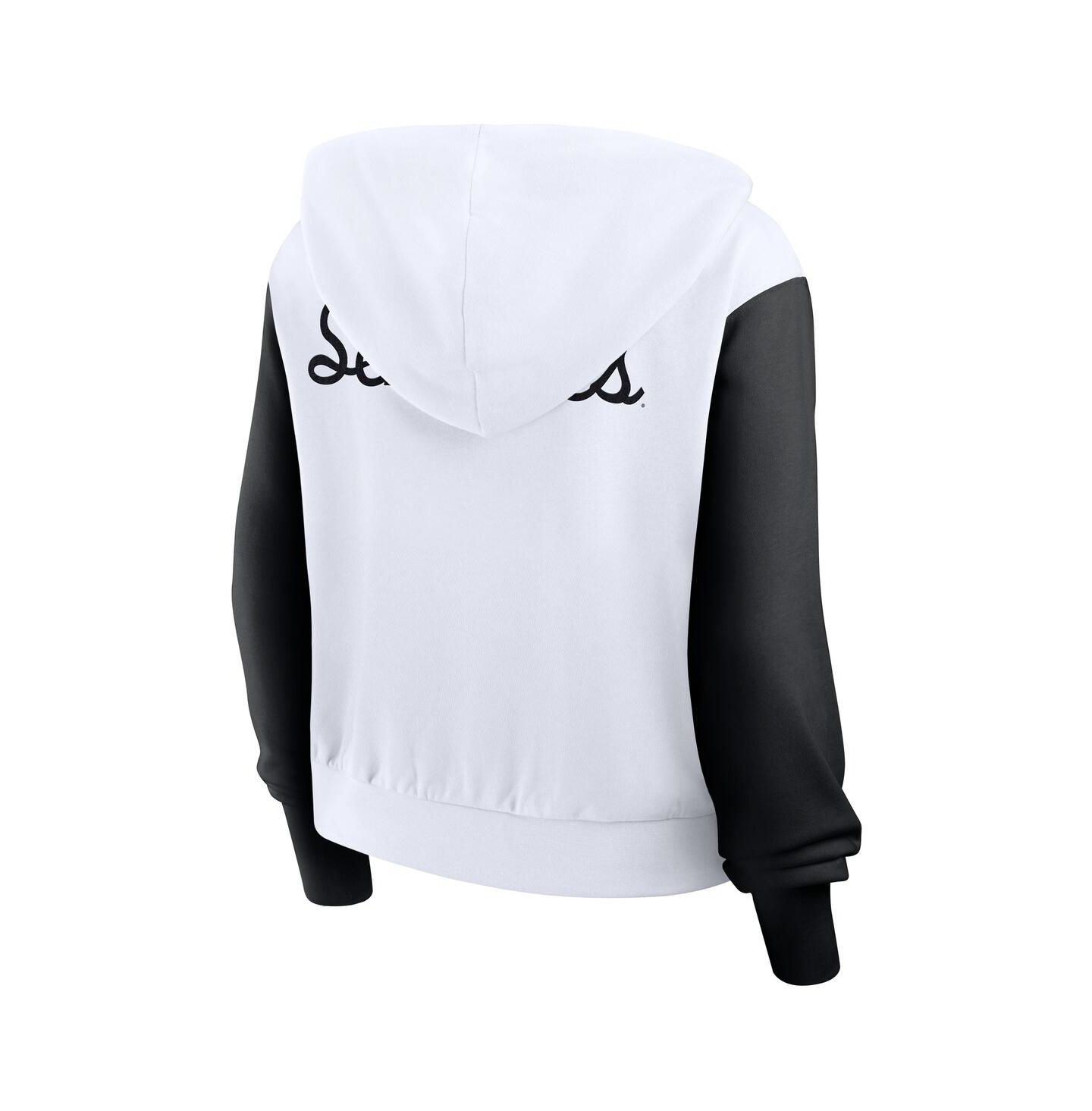 Женское худи Nike White Florida State Seminoles Cropped Beyond Capability Color-Block Script Full-Zip — фото 3