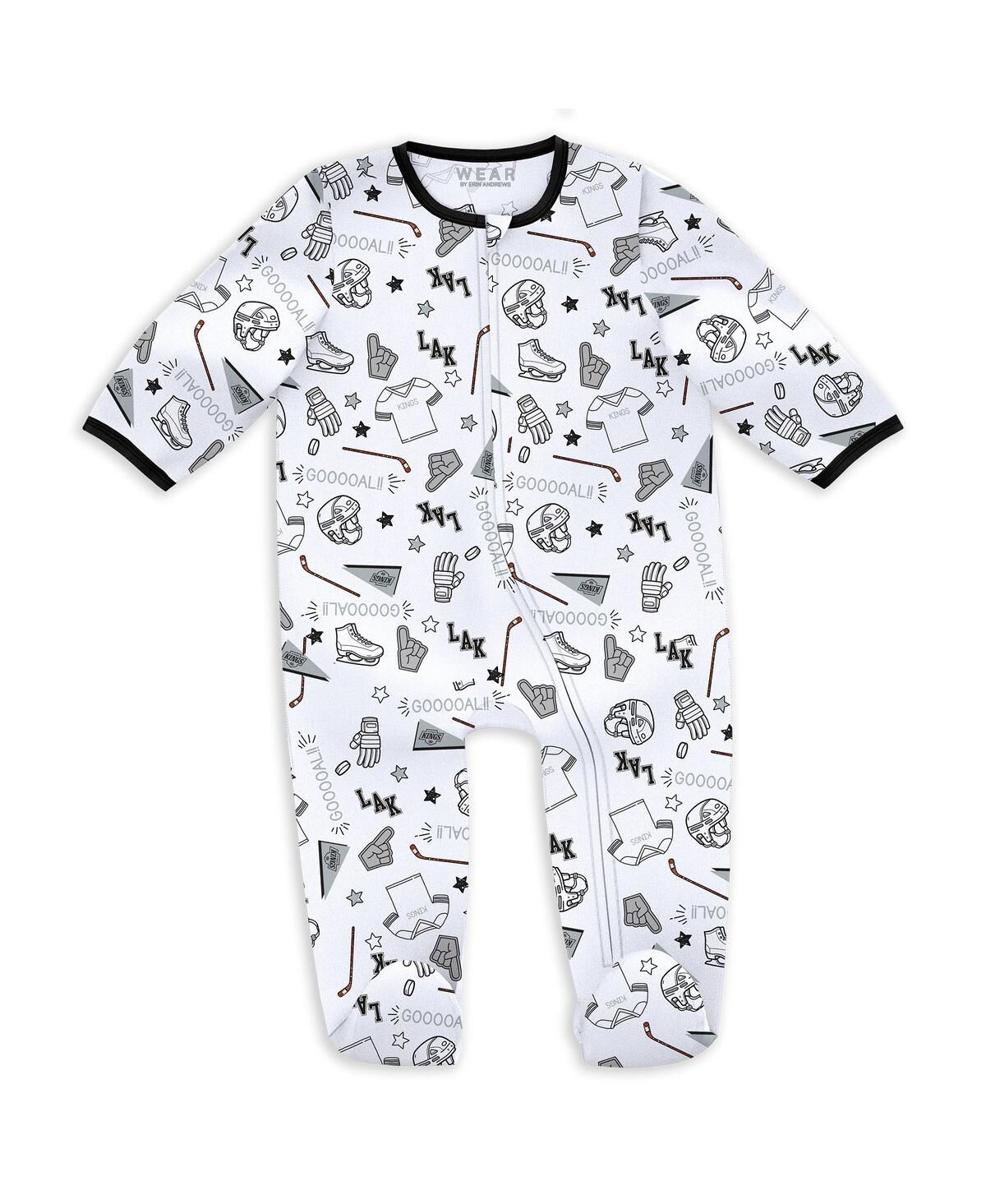 Wear By Erin Andrews Baby Boys And Girls Los Angeles Kings Sleep And Play Sleeper Set With Bib In White