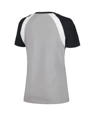 Women's Gray Chicago White Sox Heathered Raglan V-Neck T-Shirt