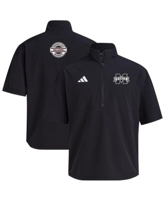 adidas - Men's Black Mississippi State Bulldogs 2024 Half-Zip Short Sleeve Training Jacket