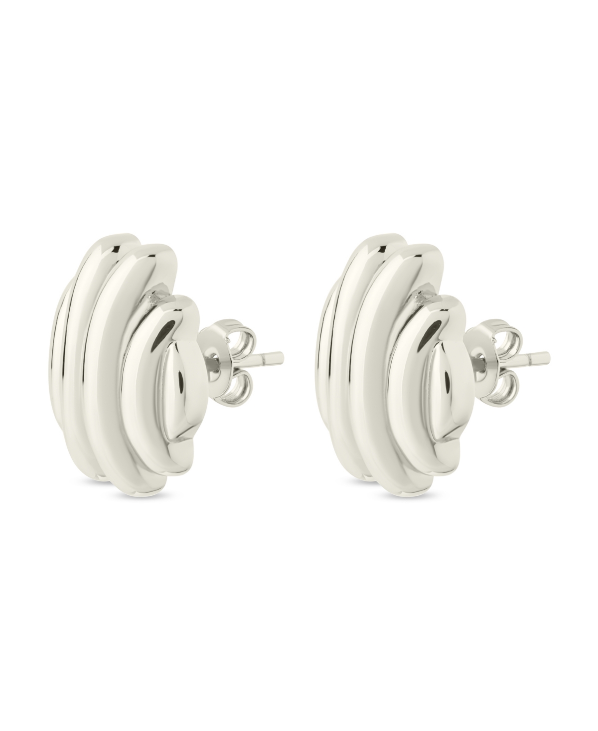 Sterling Forever Rudy Textured Stud Earrings In Silver