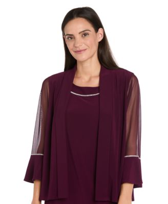 Petite Rhinestone-Trimmed Jacket Dress