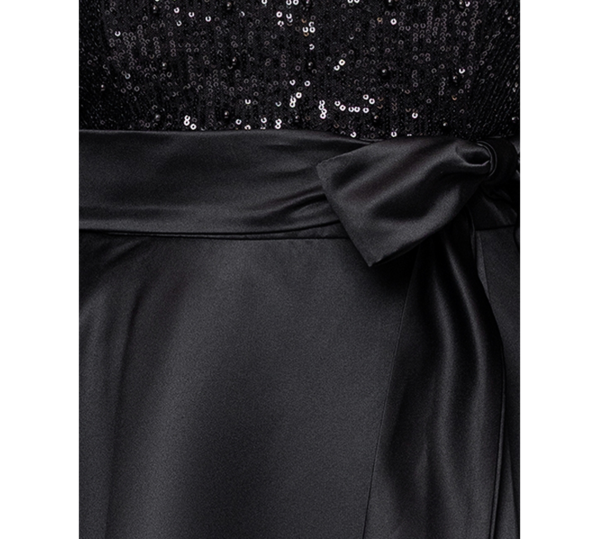 Xscape Plus Size Sequin Detail Crewneck Maxi Dress In Black