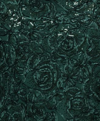 Plus Size Lace Detail Asymmetrical Neck Ball Gown