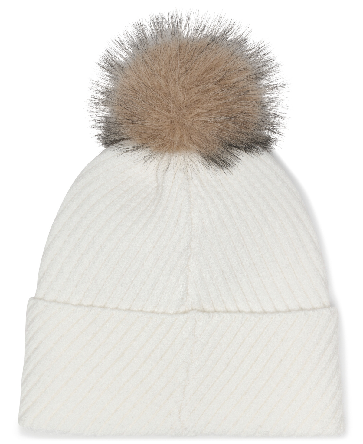 Calvin Klein Rib Pom Beanie In White