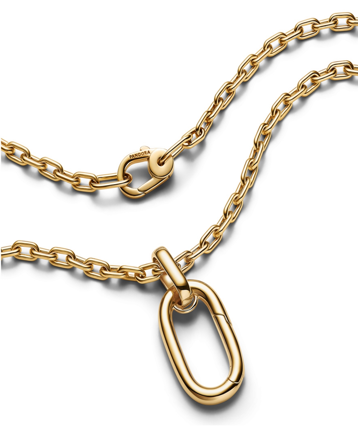 Pandora Gold Tone Openable Large Link Chain Necklace
